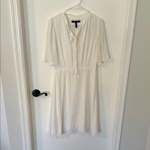 BCBGMaxAzria Cream Flutter Sleeve Sundress